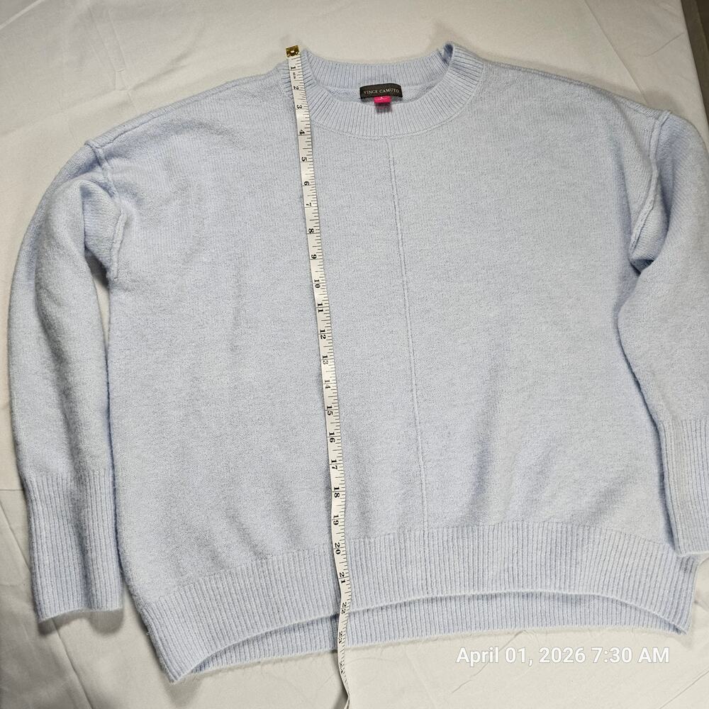 Vince Camuto Light Blue Knit Sweater Small Crewneck Soft Casual Basic - Picture 3 of 5